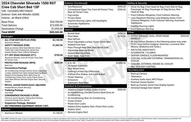New 2024 Chevrolet Silverado 1500 RST w/ All Star Edition Plus AWD/4WD image 10
