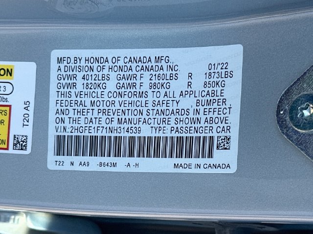 Used 2022 Honda Civic EX image 32