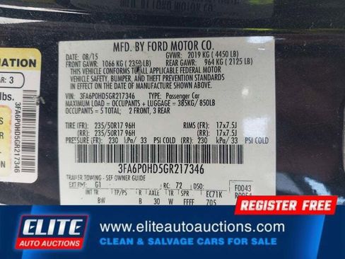 Used 2016 Ford Fusion SE w/ Equipment Group 202A FWD image 18
