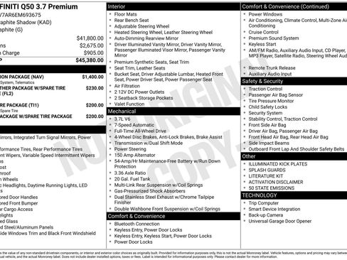 Used 2014 INFINITI Q50 Premium w/ Navigation Package image 33