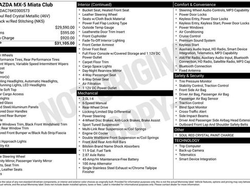 Used 2019 MAZDA MX-5 Miata Club image 4