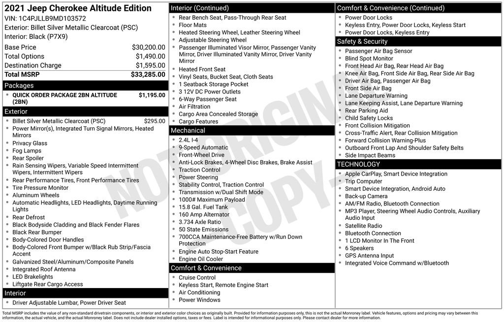 Used 2021 Jeep Cherokee Latitude Plus FWD image 5
