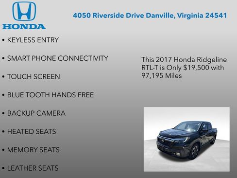 Used 2017 Honda Ridgeline RTL-T image 7