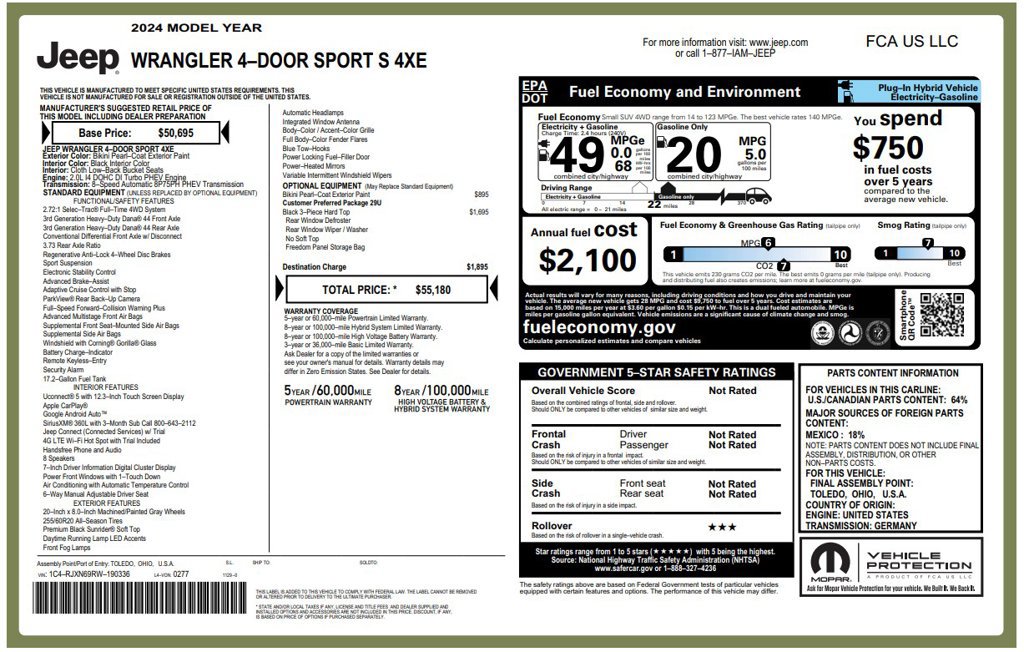 Used 2024 Jeep Wrangler Unlimited AWD/4WD image 3
