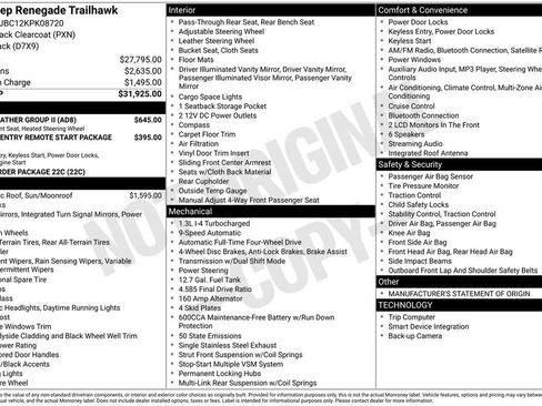 Used 2019 Jeep Renegade Trailhawk w/ Cold Weather Group II image 27