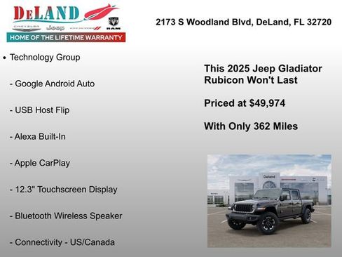 New 2025 Jeep Gladiator Rubicon w/ Safety Group AWD/4WD image 19