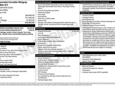 Used 2019 Chevrolet Corvette Stingray Convertible w/ 2LT Preferred Equipment Group image 30