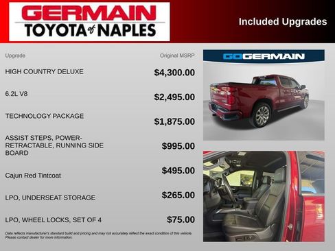 Used 2020 Chevrolet Silverado 1500 High Country w/ Technology Package AWD/4WD image 22