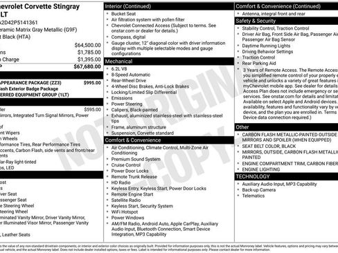 Used 2023 Chevrolet Corvette Stingray Coupe w/ Engine Appearance Package RWD image 15