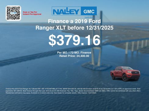 Used 2019 Ford Ranger XLT w/ Equipment Group 302A Luxury image 3