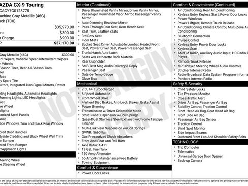 Used 2016 MAZDA CX-9 Touring image 3