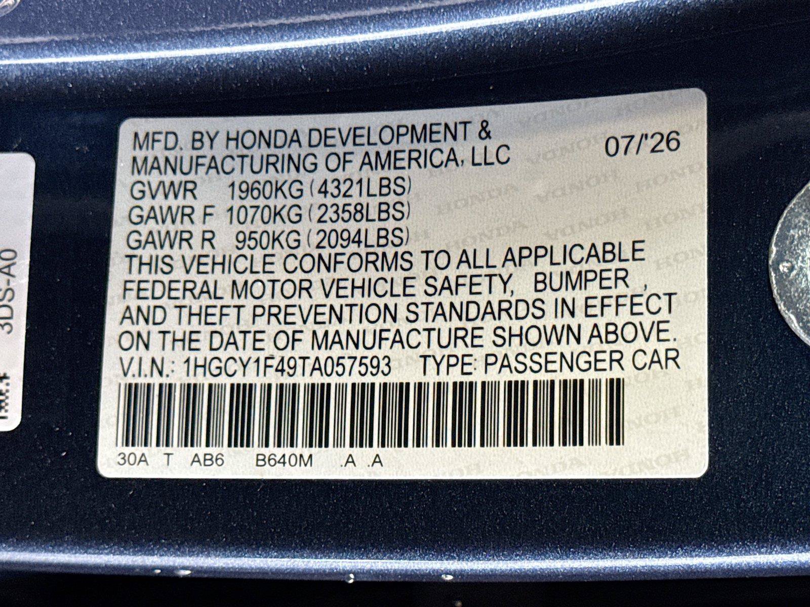 New 2026 Honda Accord SE image 22