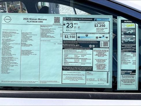 New 2026 Nissan Murano Platinum w/ Cargo Package AWD/4WD image 17