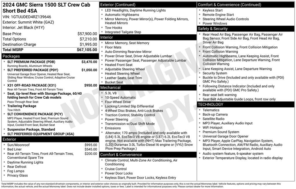 Used 2024 GMC Sierra 1500 SLT w/ SLT Premium Package AWD/4WD image 9