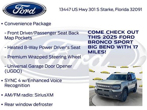 New 2025 Ford Bronco Sport Big Bend w/ Convenience Package AWD/4WD image 15