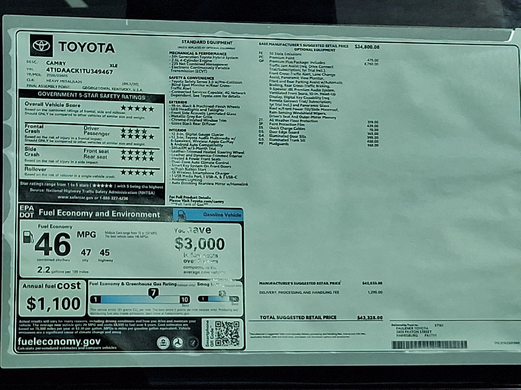 New 2026 Toyota Camry XLE w/ Premium Plus Package FWD image 23