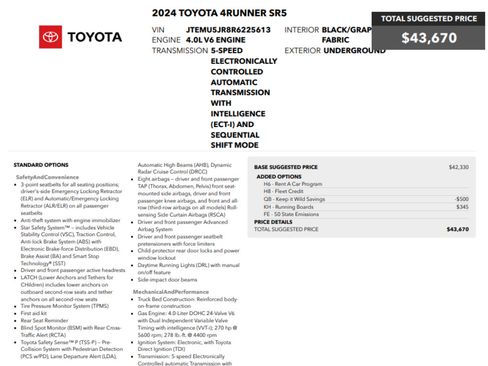 Used 2024 Toyota 4Runner SR5 AWD/4WD image 2