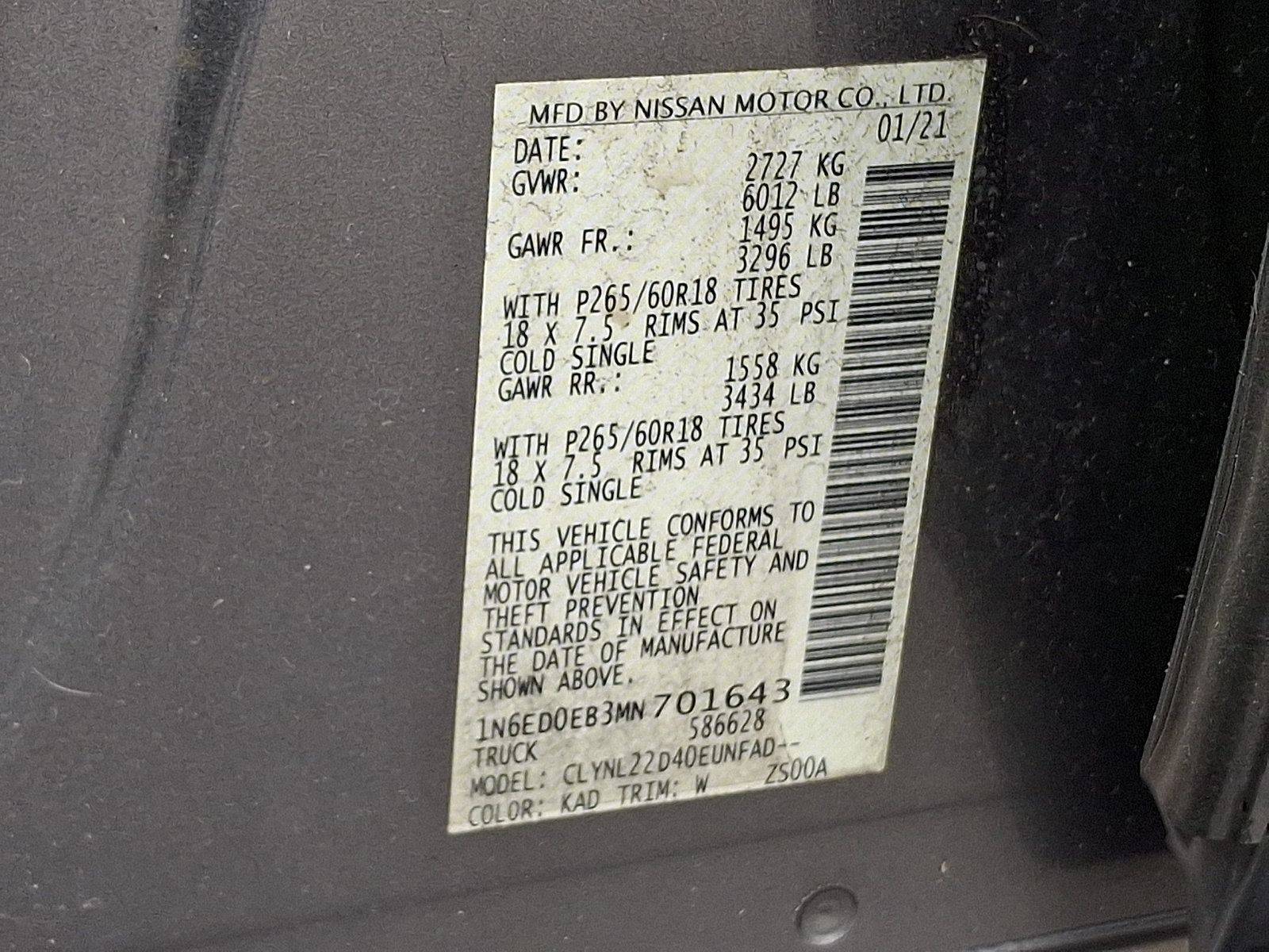 Certified 2021 Nissan Frontier SV w/ Midnight Edition Floor Mats AWD/4WD image 26