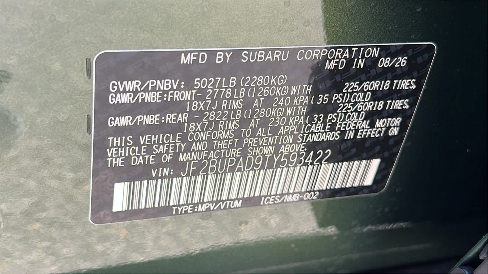 New 2026 Subaru Outback Premium AWD/4WD image 30