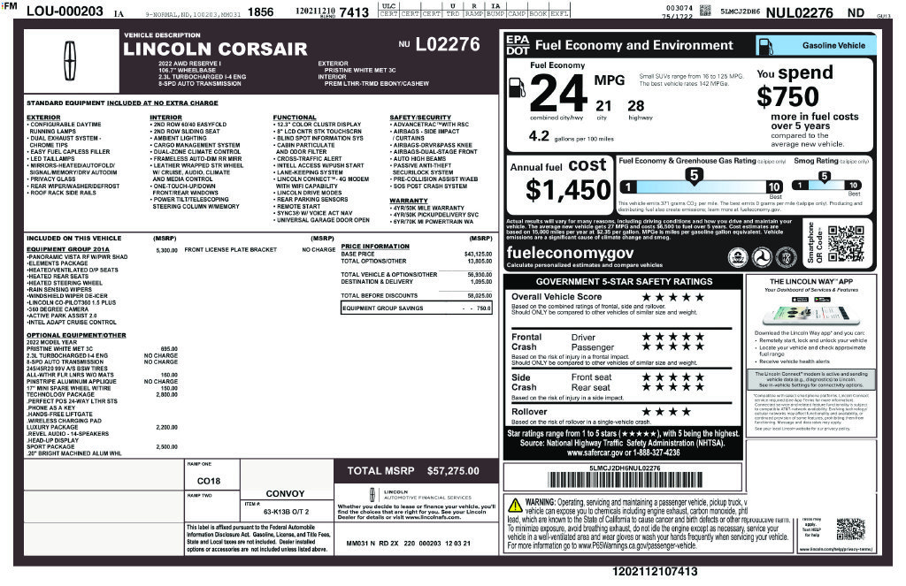 Used 2022 Lincoln Corsair Reserve w/ Equipment Group 201A AWD/4WD image 10