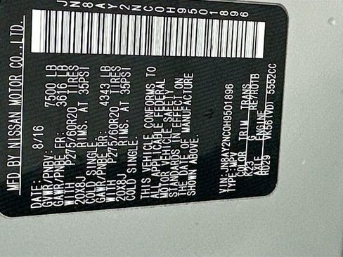 Used 2017 Nissan Armada Platinum w/ Interior Lighting Package image 37