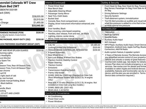 Used 2022 Chevrolet Colorado W/T w/ WT Convenience Package RWD image 5