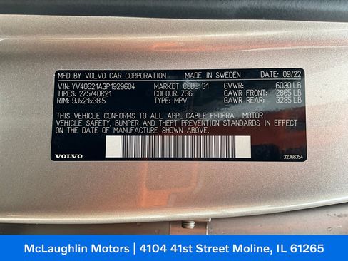 Certified 2023 Volvo XC90 B6 Ultimate w/ Protection Package Premier image 19