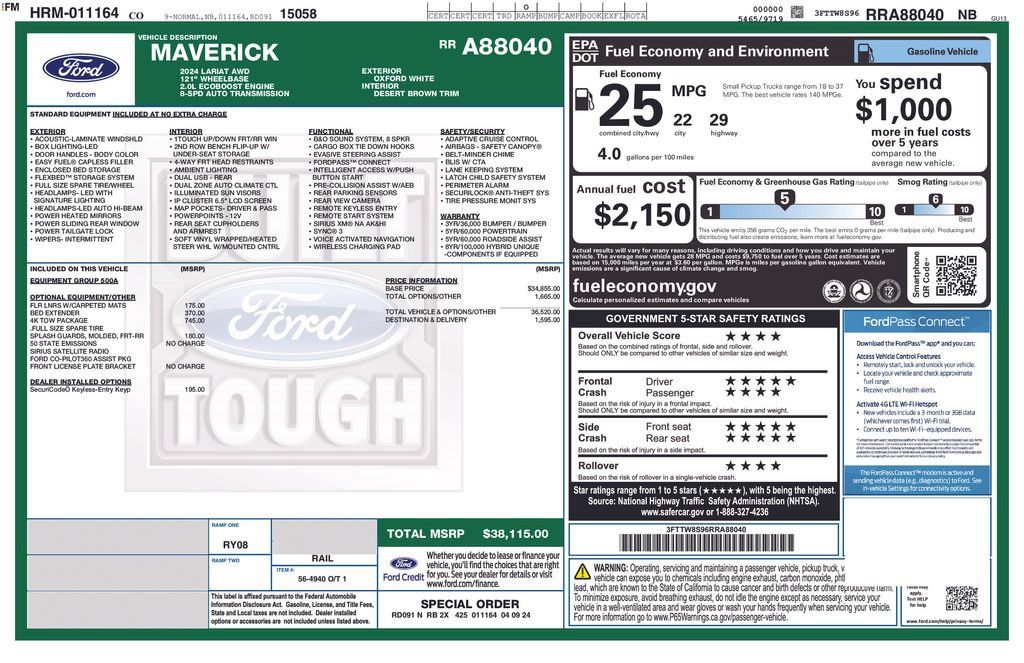 Certified 2024 Ford Maverick Lariat w/ 4K Tow Package AWD/4WD image 45