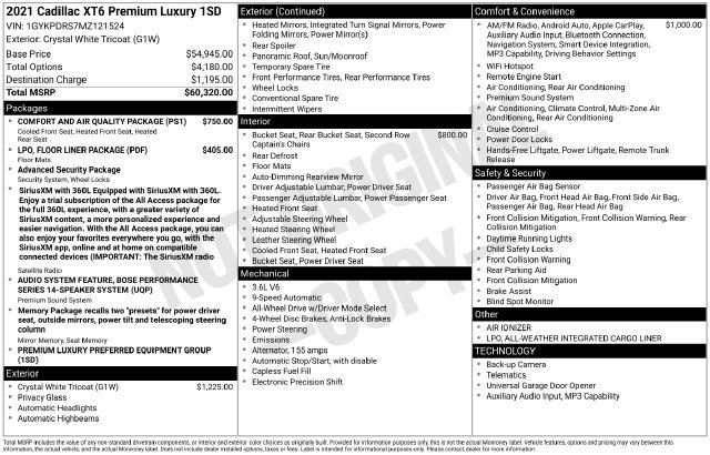 Certified 2021 Cadillac XT6 Premium Luxury AWD/4WD image 4