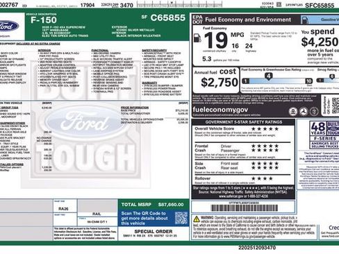 New 2025 Ford F150 Platinum w/ Equipment Group 702A High image 32