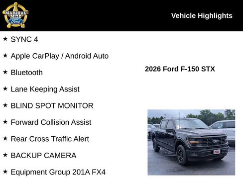 New 2026 Ford F150 STX w/ Equipment Group 201A FX4 AWD/4WD image 2