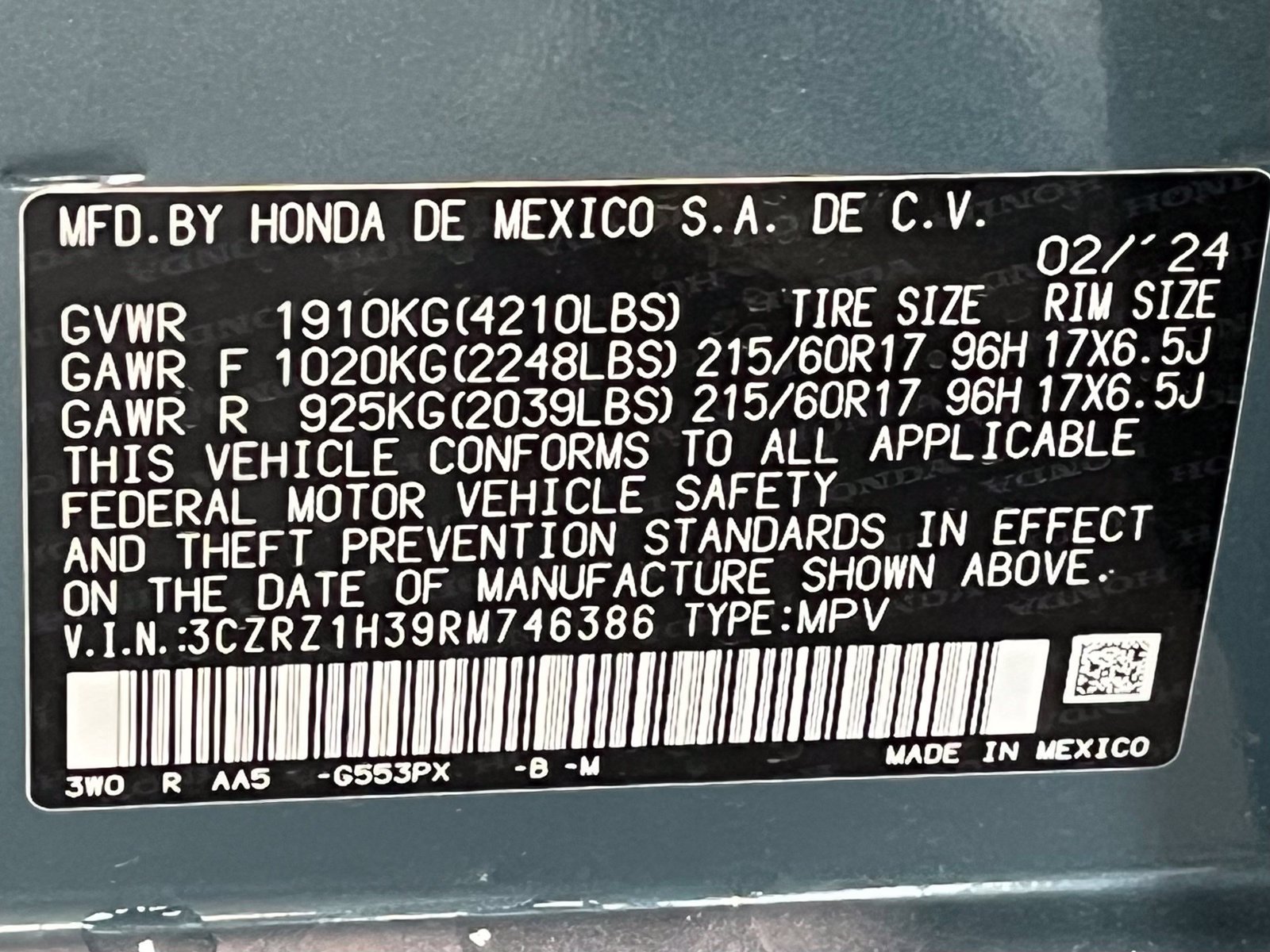 Used 2024 Honda HR-V LX image 18