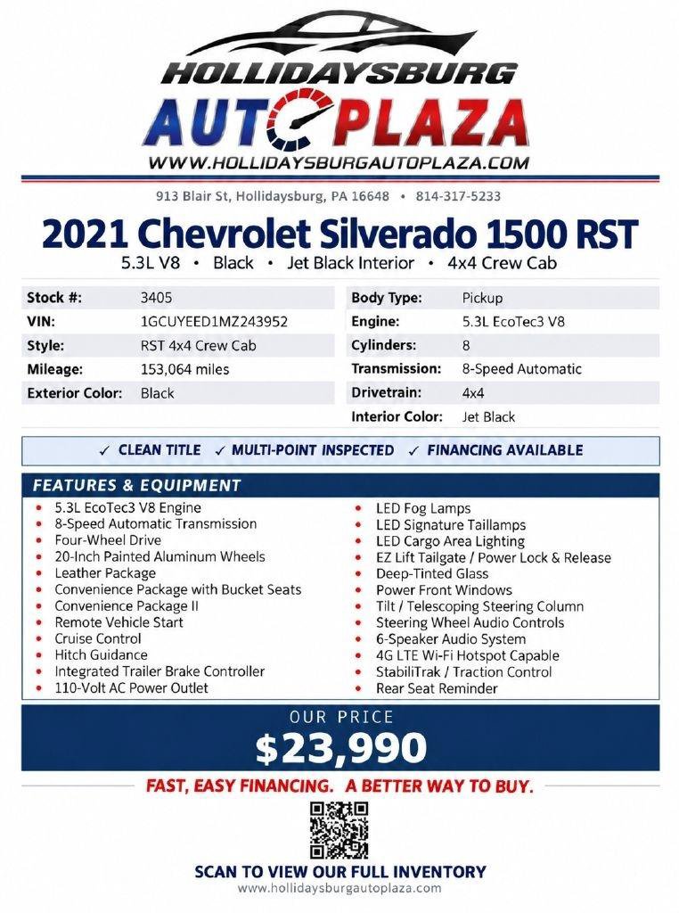 Used 2021 Chevrolet Silverado 1500 RST w/ Convenience Package II AWD/4WD image 2