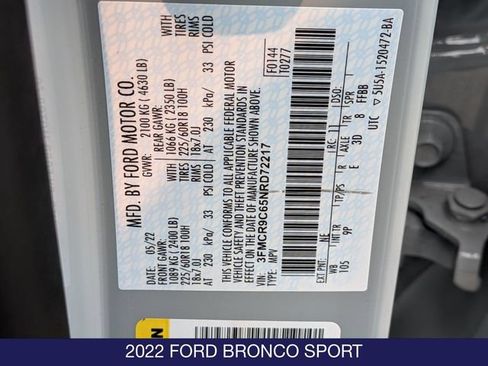 Used 2022 Ford Bronco Sport Outer Banks AWD/4WD image 30