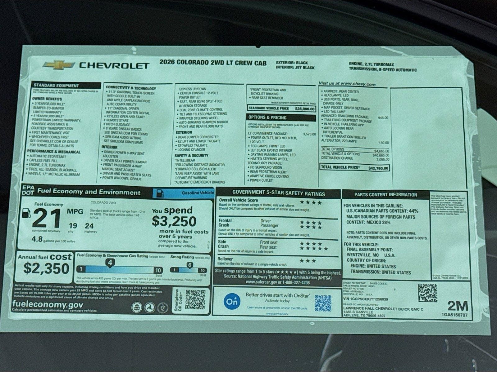 New 2026 Chevrolet Colorado LT w/ LT Convenience Package RWD image 20