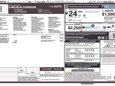 Used 2024 Lincoln Corsair Reserve w/ Rear Removable Package Tray AWD/4WD image 30