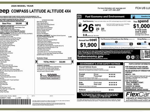 New 2026 Jeep Compass Latitude image 2