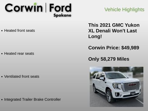 Used 2021 GMC Yukon XL Denali w/ Advanced Technology Package AWD/4WD image 24