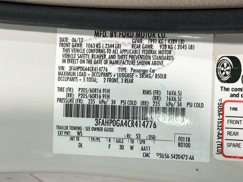 Used 2012 Ford Fusion S FWD image 12
