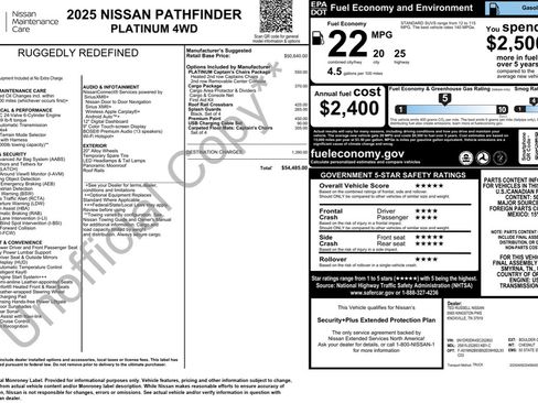Used 2025 Nissan Pathfinder Platinum AWD/4WD image 2