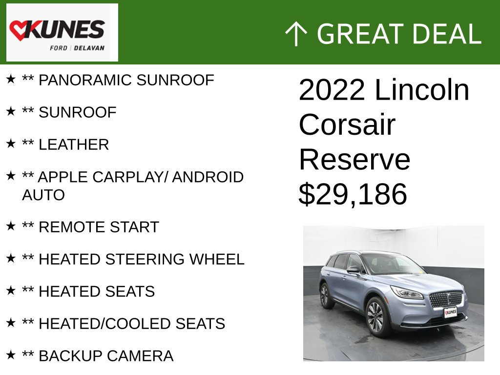 Used 2022 Lincoln Corsair Reserve w/ Equipment Group 201A AWD/4WD image 2