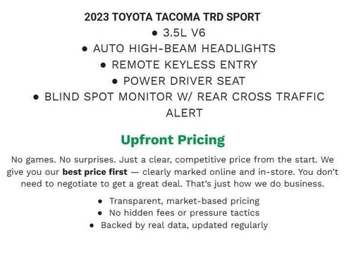 Used 2023 Toyota Tacoma TRD Sport w/ TRD Premium Sport Package image 1