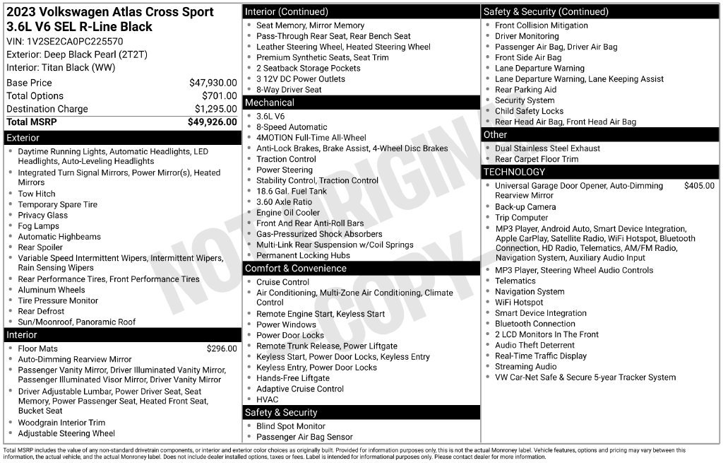 Used 2023 Volkswagen Atlas Cross Sport SEL R-Line AWD/4WD image 5