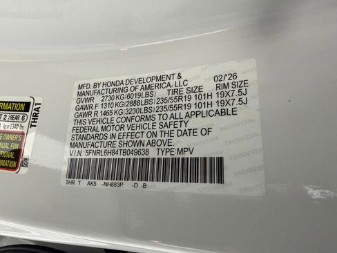 New 2026 Honda Odyssey Touring image 17