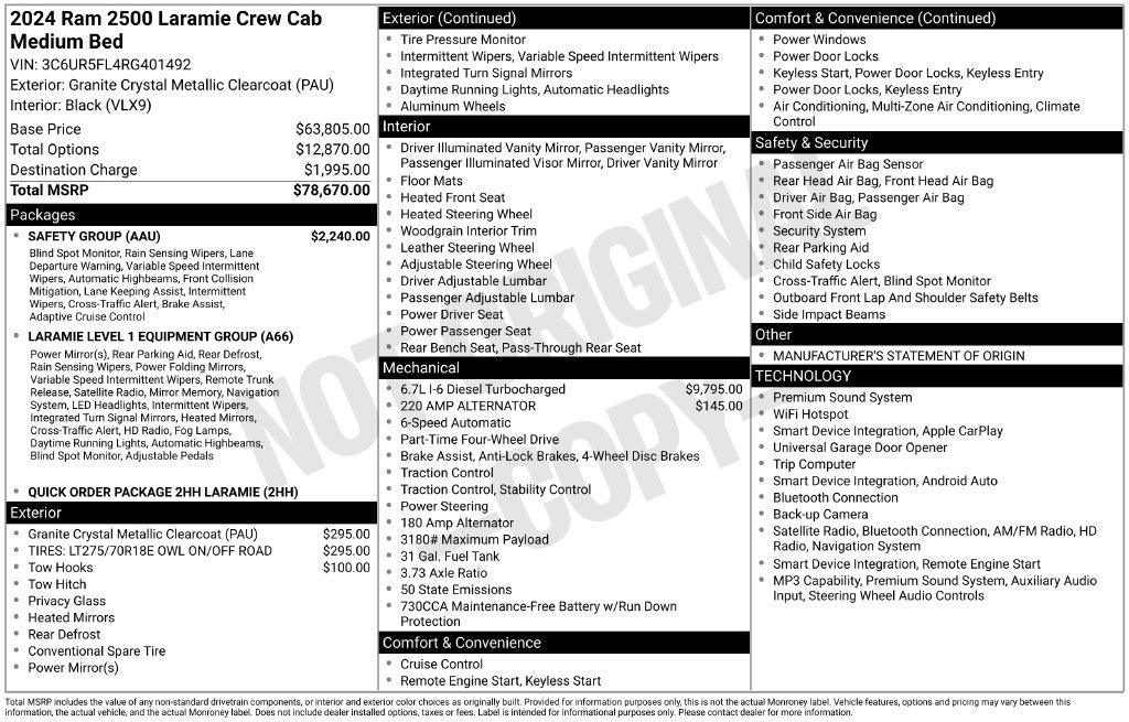 Used 2024 RAM 2500 Laramie w/ Safety Group AWD/4WD image 12