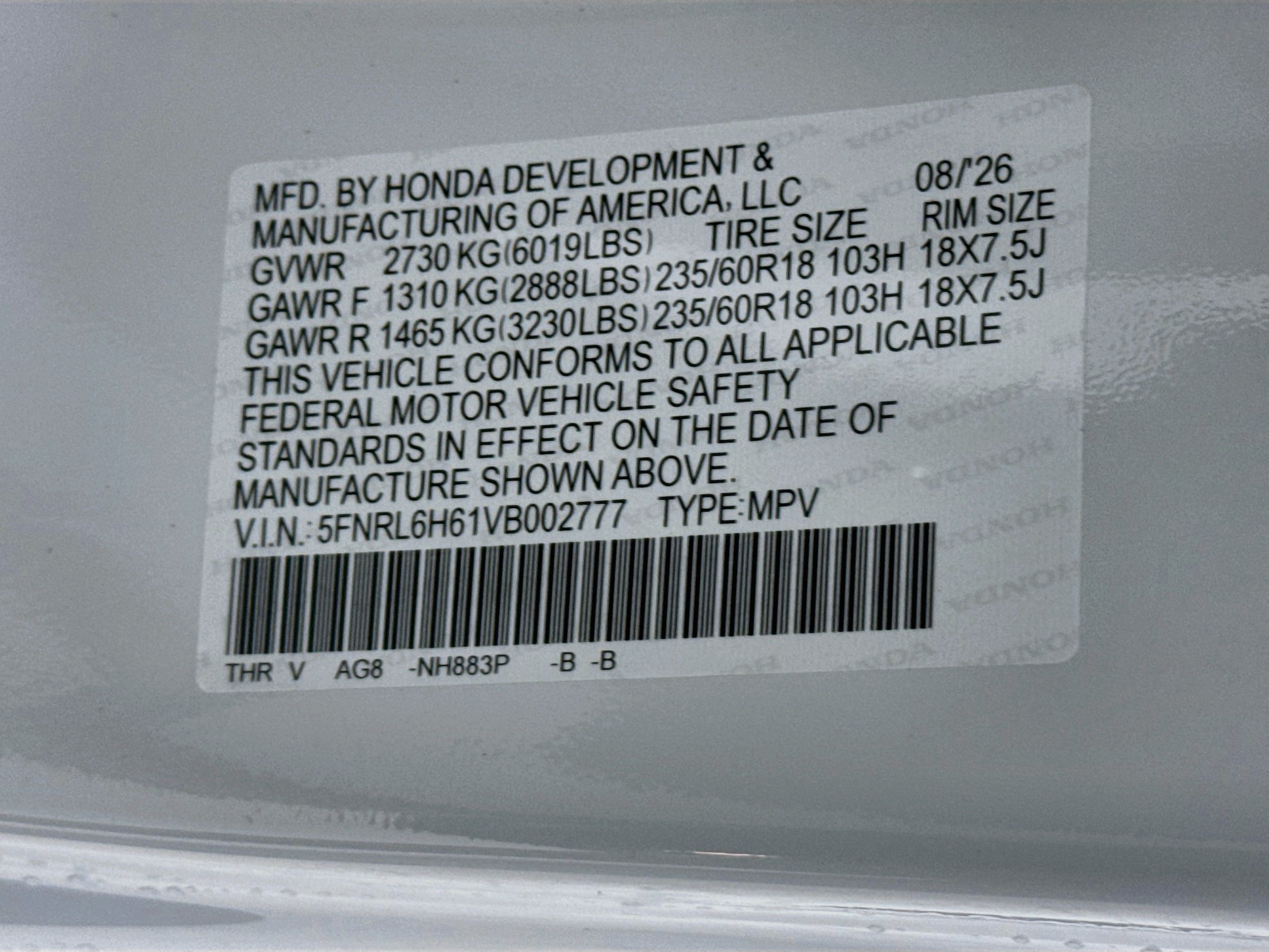 New 2027 Honda Odyssey EX-L image 40