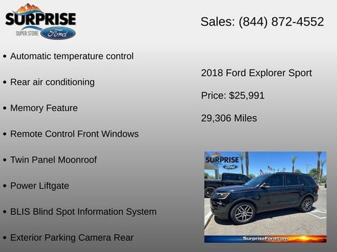 Used 2018 Ford Explorer Sport w/ Equipment Group 401A AWD/4WD image 28