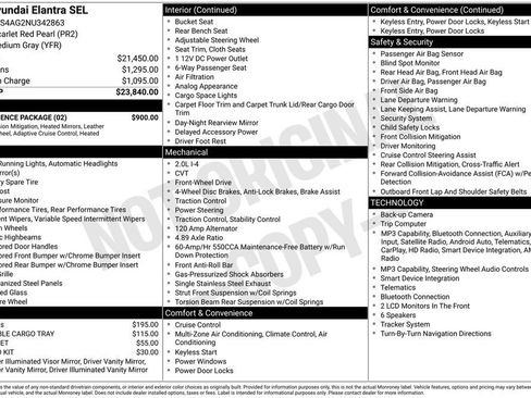 Used 2022 Hyundai Elantra SEL w/ Convenience Package FWD image 3