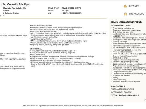 Used 2005 Chevrolet Corvette Coupe w/ Preferred Equipment Group RWD image 2