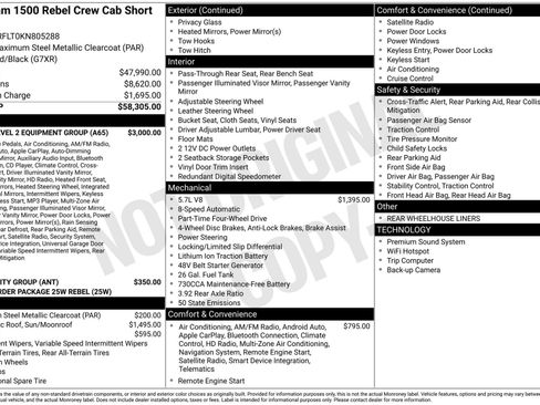 Used 2019 RAM 1500 Rebel w/ Rebel Level 2 Equipment Group image 3